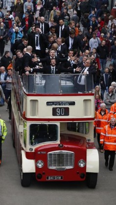 Exeter Chiefs parade through the streets with the LV=Cup trophy