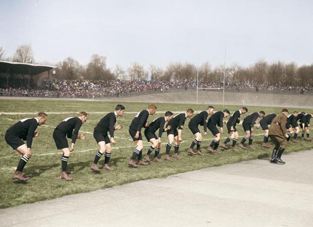 Trench Blacks performing the Haka in Vincennes