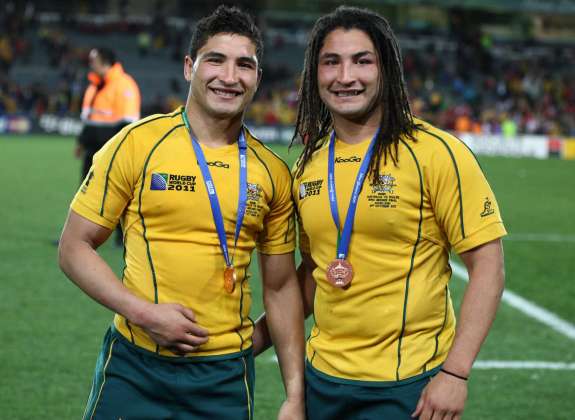 Australia's Anthony Faingaa and Saia Faingaa