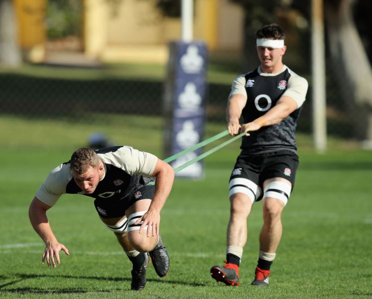 Sam Underhill and Tom Curry in England training