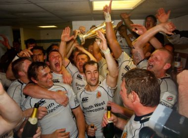 Exeter Chiefs celebrate promotion