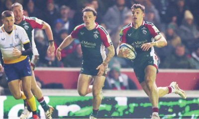 Adam Radwan on the attack for Leicester Tigers