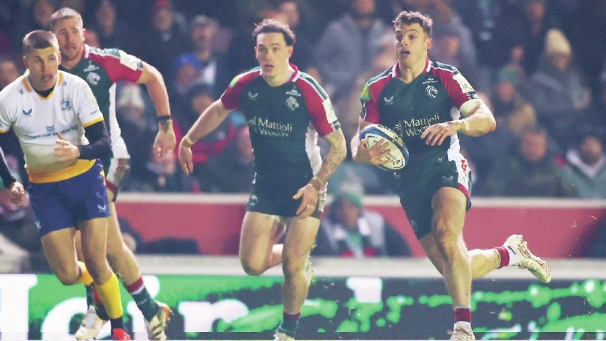 Adam Radwan on the attack for Leicester Tigers
