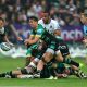 Alex Mitchell gets the ball away for Northampton Saints