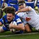 Alfie Barbeary scoring for Bath.