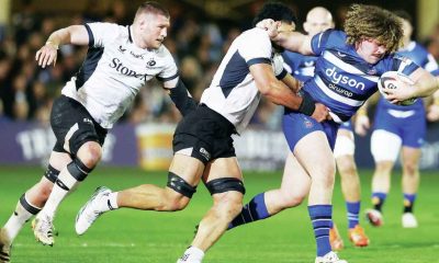 Alfie Barbeary on the charge for Bath against Saracens last weekend 