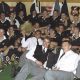 The All Blacks celebrate winning the first Test in South Africa, 1996
