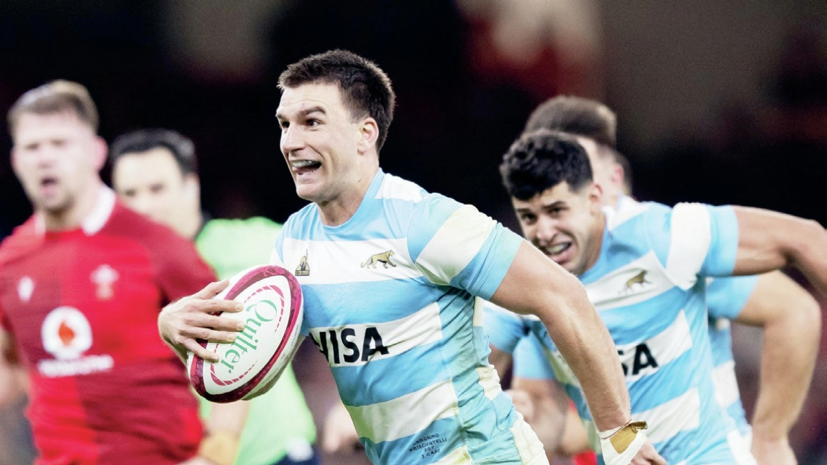 Geronimo Prisciantelli on the attack for Argentina against Wales last week