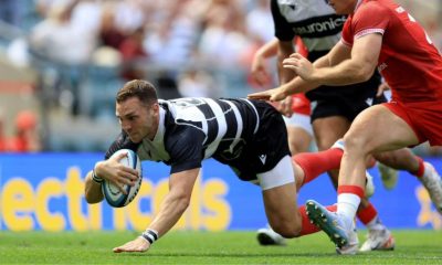George North goes over to score against Wales at Twickenham