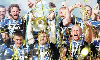 Bath lift the Premiership trophy