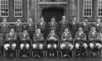 Bill Oddie holding the ball with his King Edward’s First XV