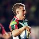 Billy Searle on his way to scoring for Leicester Tigers