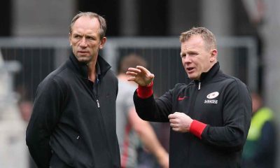 Brendan Venter, then Saracens technical director, with Mark McCall in back in 2013.