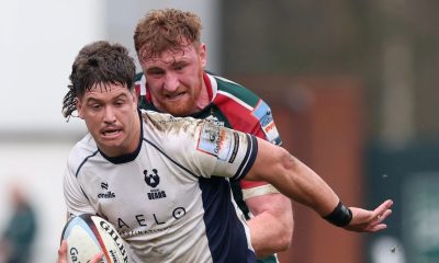 Bristol Bears’ Benhard Janse van Rensburg breaks away from Leicester Tigers’ Ollie Chessum