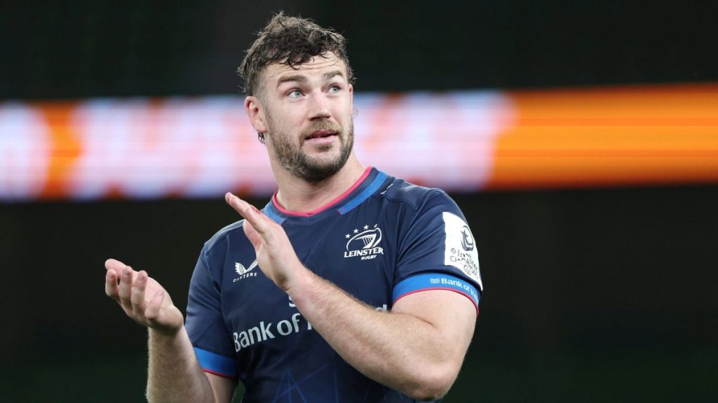 Leinster's Caelan Doris applauds