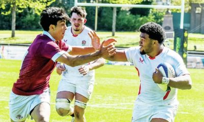 Charlie Tamani on the attack for England during the victory over Georgia on Tuesday