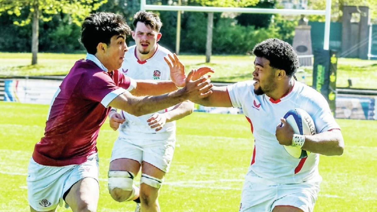 Charlie Tamani on the attack for England during the victory over Georgia on Tuesday