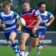 Connor Lloyd on the attack for Tonbridge Juddians