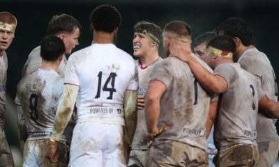 England captain Conor Treacy gives the team talk