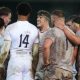 England captain Conor Treacy gives the team talk
