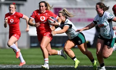 Courtney Keight playing for Wales