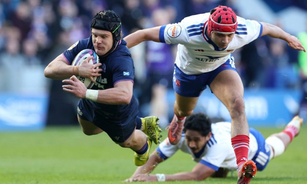 Darcy Graham going over to score for Scotland