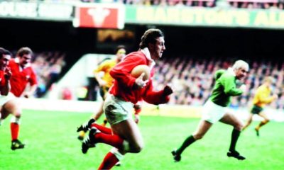 David Bishop playing for Wales against Australia