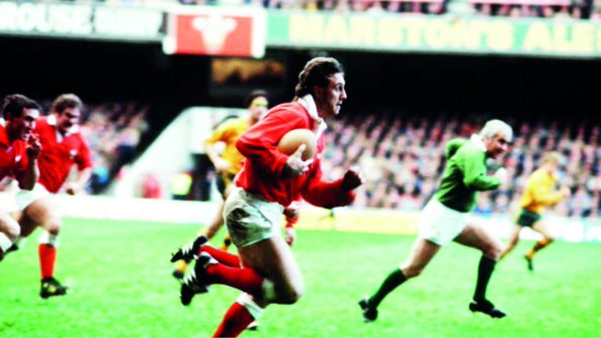 David Bishop playing for Wales against Australia