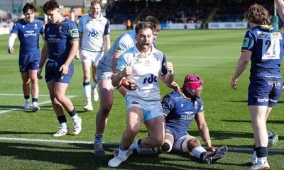 Dean Adamson celebrates scoring the winner for Bedford Blues