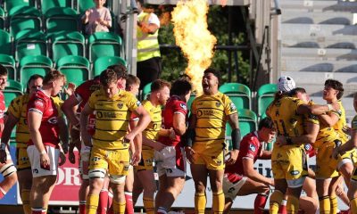Dragons celebrate after Elliot Dee’s late try