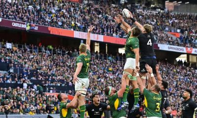 Eben Etzebeth steals a lineout for South Africa.