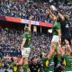 Eben Etzebeth steals a lineout for South Africa.