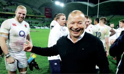 Eddie Jones with James Haskell in 2016