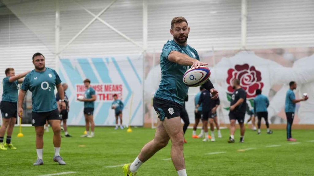England's Elliot Daly during a training session on Monday