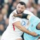 England’s Ellis Genge tackling Fiji flyer Kalaveti Ravouvou