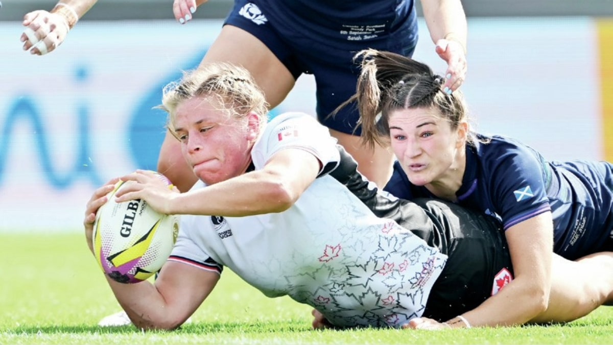 Emily Tuttosi in World Cup action for Canada