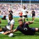 England’s Henry Pollock touches down
