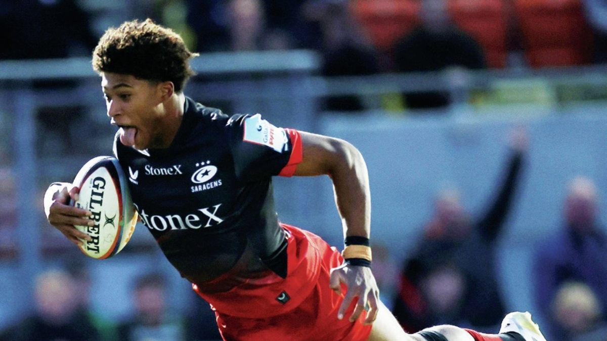 Noah Caluori scoring one of his five tries last weekend