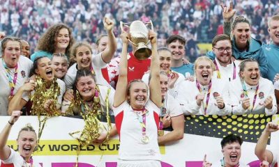 England women celebrate victory