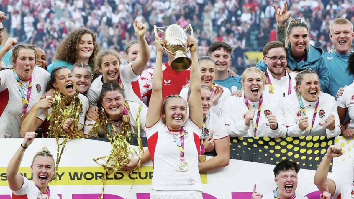 England women celebrate victory