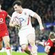 Henry Arundell running rings around Wales at Twickenham yesterday