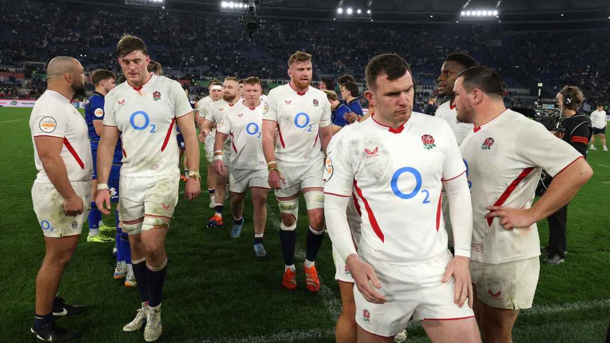England trudge off after their defeat by Italy last weekend