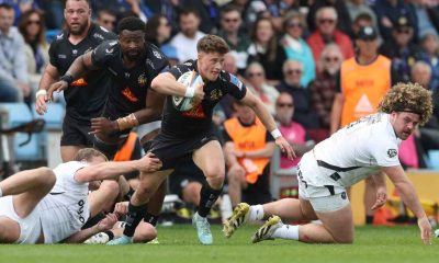 Stephen Varney on the attack for Exeter Chiefs against Bath