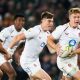 England’s Fin Smith runs with the ball during the Test against South Africa
