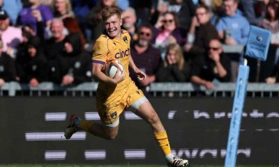 Fin Smith goes over to score the winner for Northampton Saints