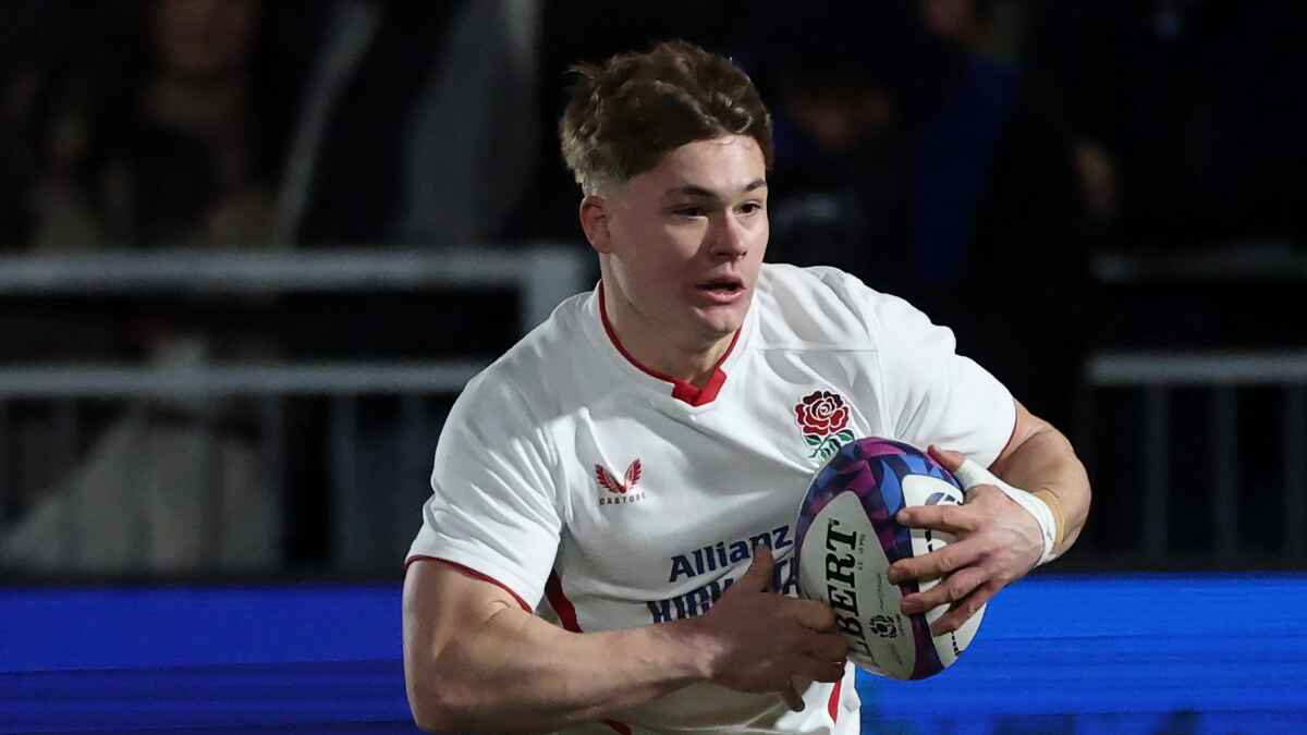 Finn Keylock on the charge for England U20s