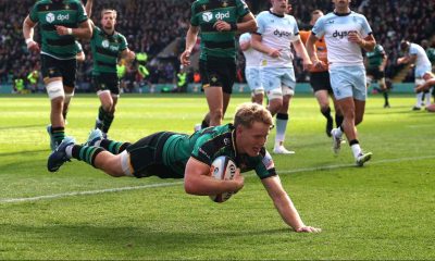 Fin Smith scores the opener for Northampton Saints