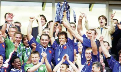 France celebrate winning the Grand Slam in 2002