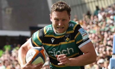 Fraser Dingwall on the attack for Northampton Saints