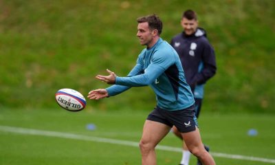 England fly-half George Ford throws the ball